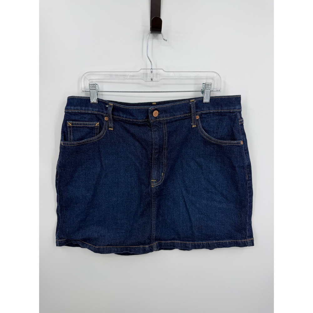 GAP Mini Denim Skirt‎ Women 14 Dark Wash Indigo Stretch 500715-00